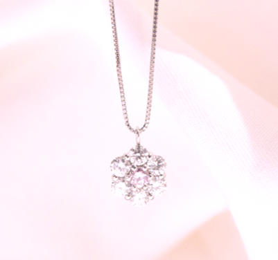ファッションジュエリーピンクダイヤモンドネックレス